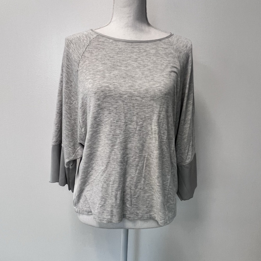 Silver Gray Dolman Wing Express Blouse 3/4 Sleeve Shirt